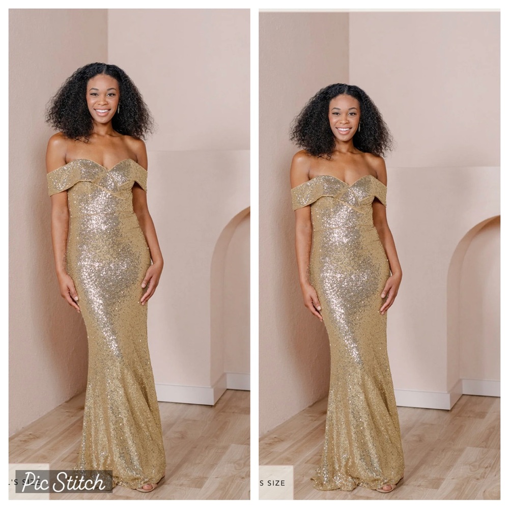 Beautiful Gold Sequin Bridesmaid Dress